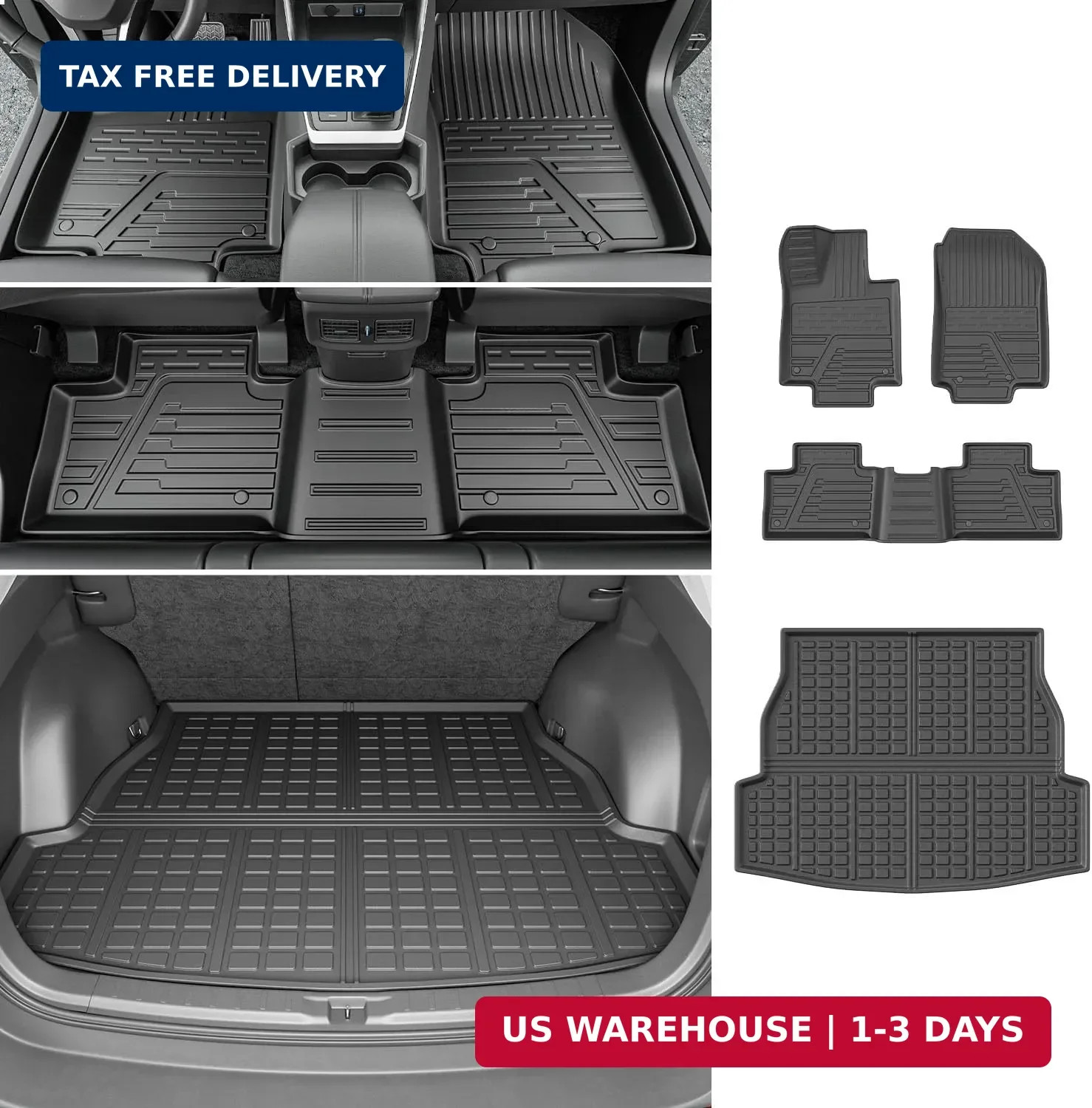 powoq Floor Mat Compatible with 2019 2020 2021 2022 2023 2024 2025 Toyota RAV4 T