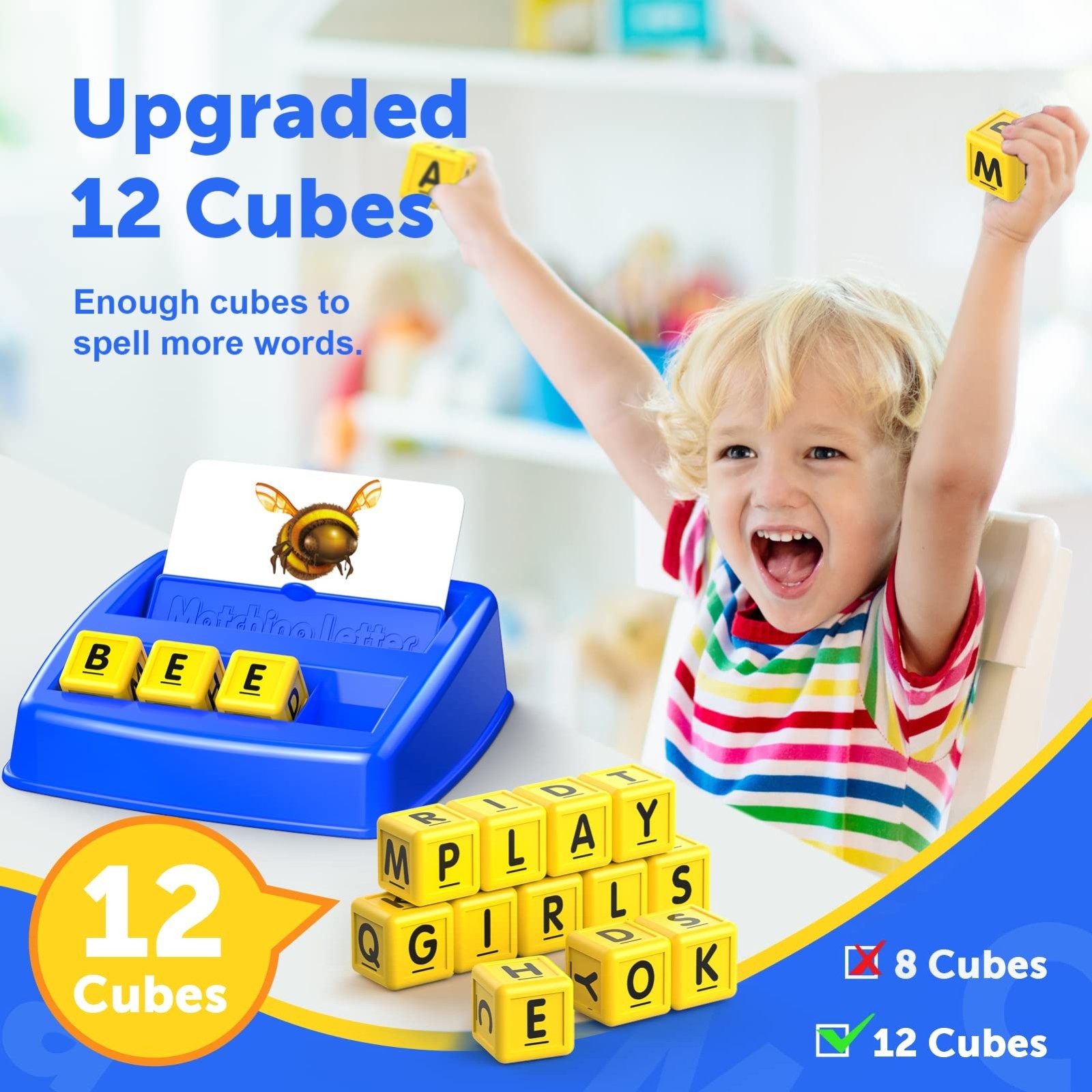 Educational Matching Letter Game for Kids 3-8, Fun Learning Toys, Birthday & Eas