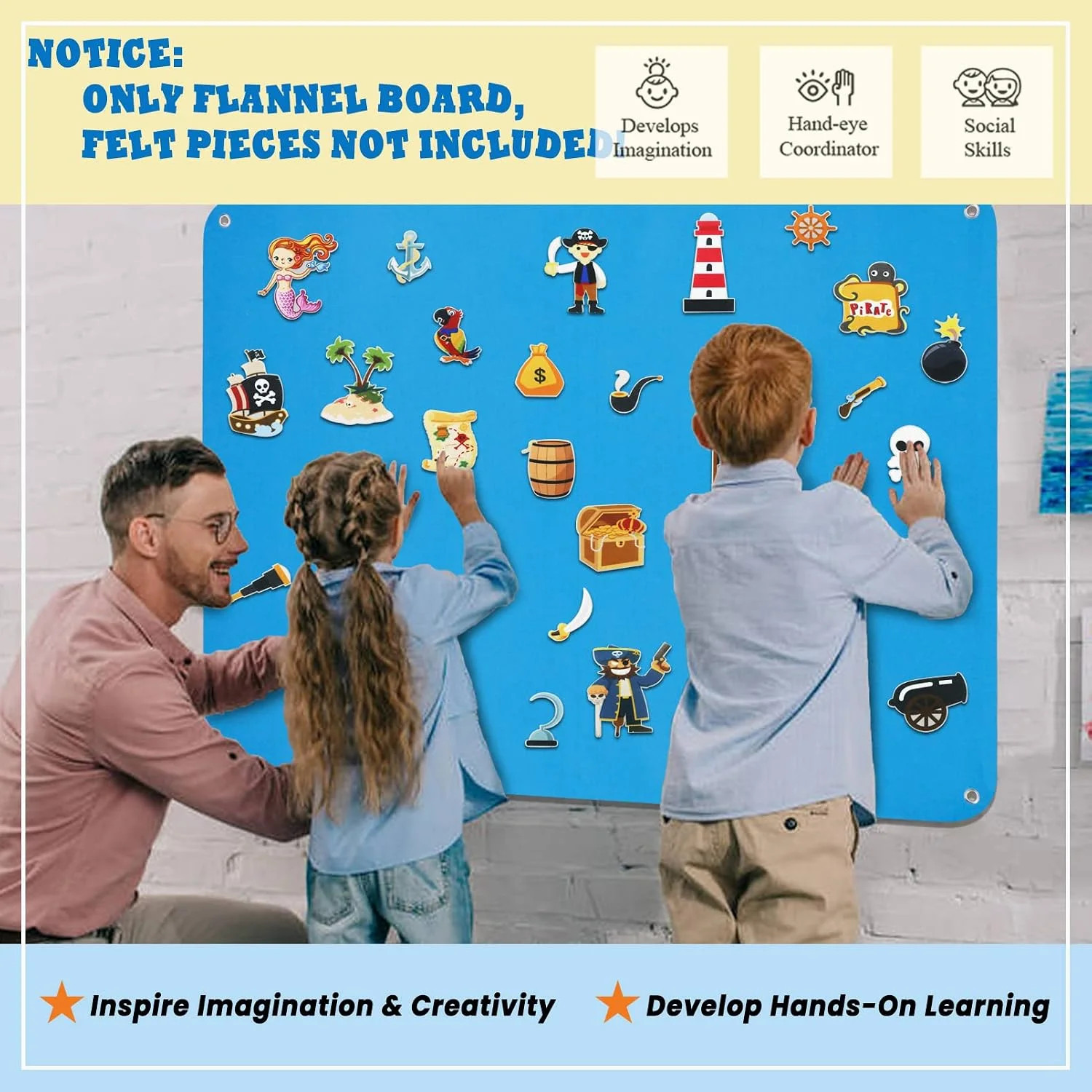 Craftstory 3.5 Feet Flannel-Board for Toddlers Preschool as Kids Felt Stories Ac
