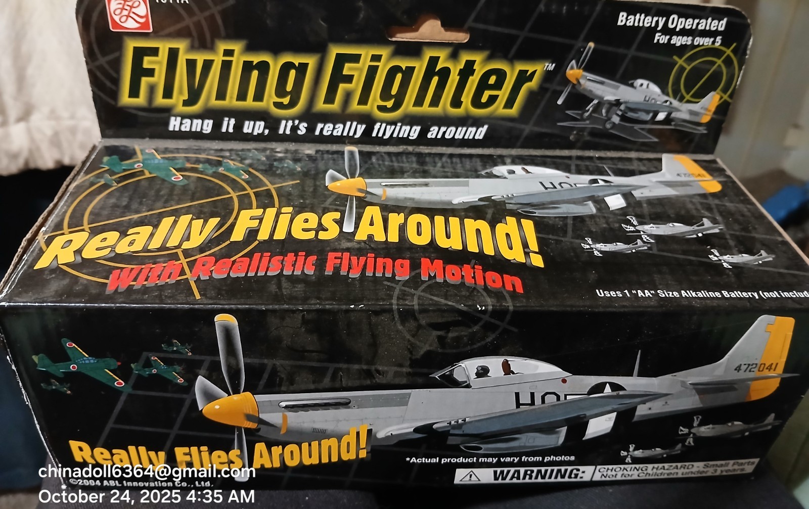 Ok Toys Flying Fighter Airplane Hanging new in box