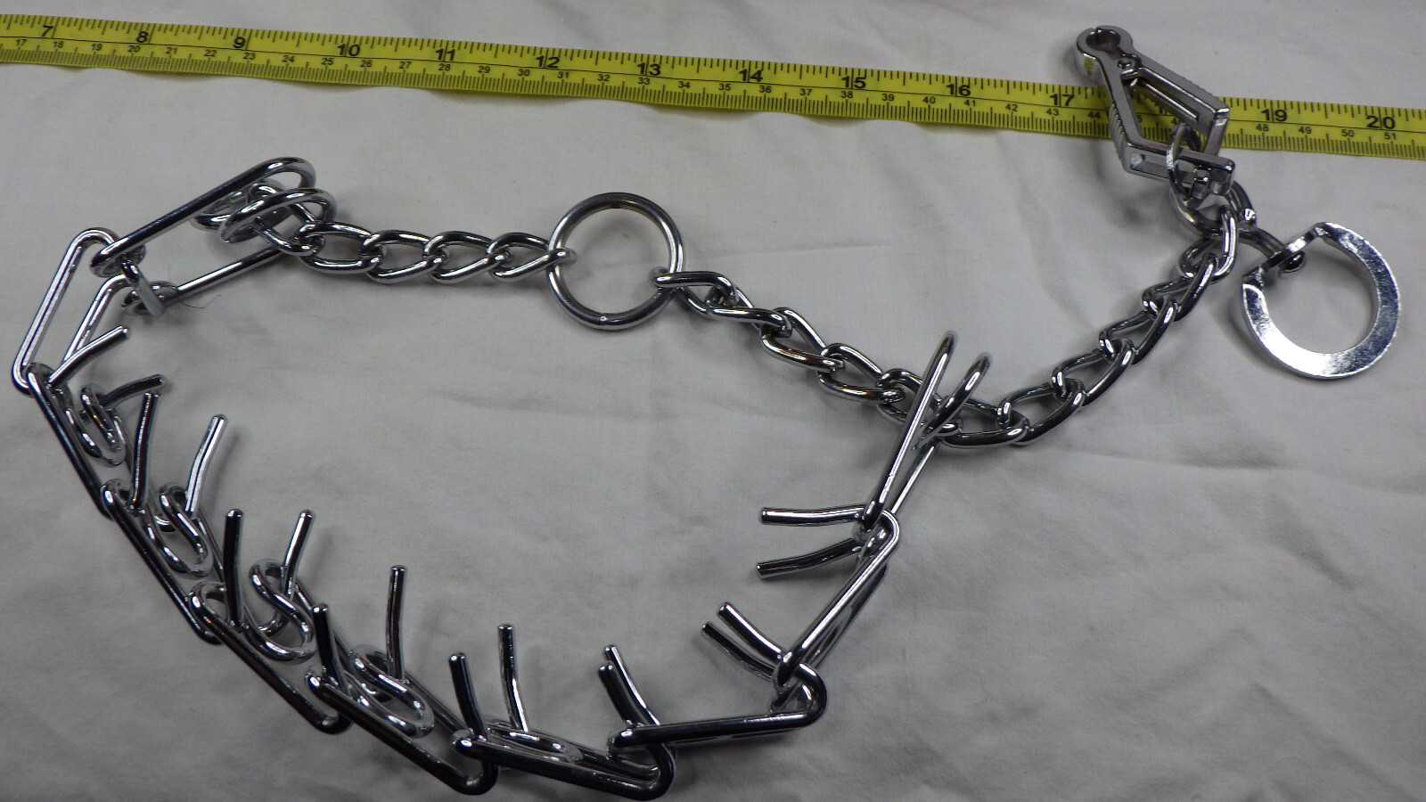 Double Adjustable Prong Dog Choke Chain Training Collar with Quick Release Clamp