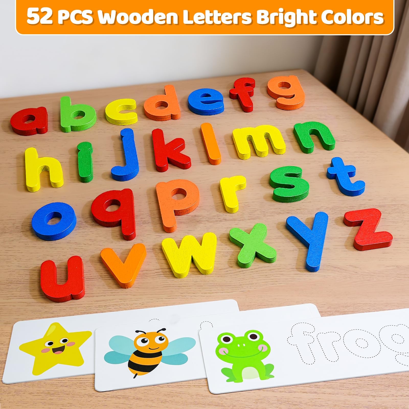 Alphabet ABC Learning Educational Toys for 3 4 5 Years Old Boys Girls, Wooden…