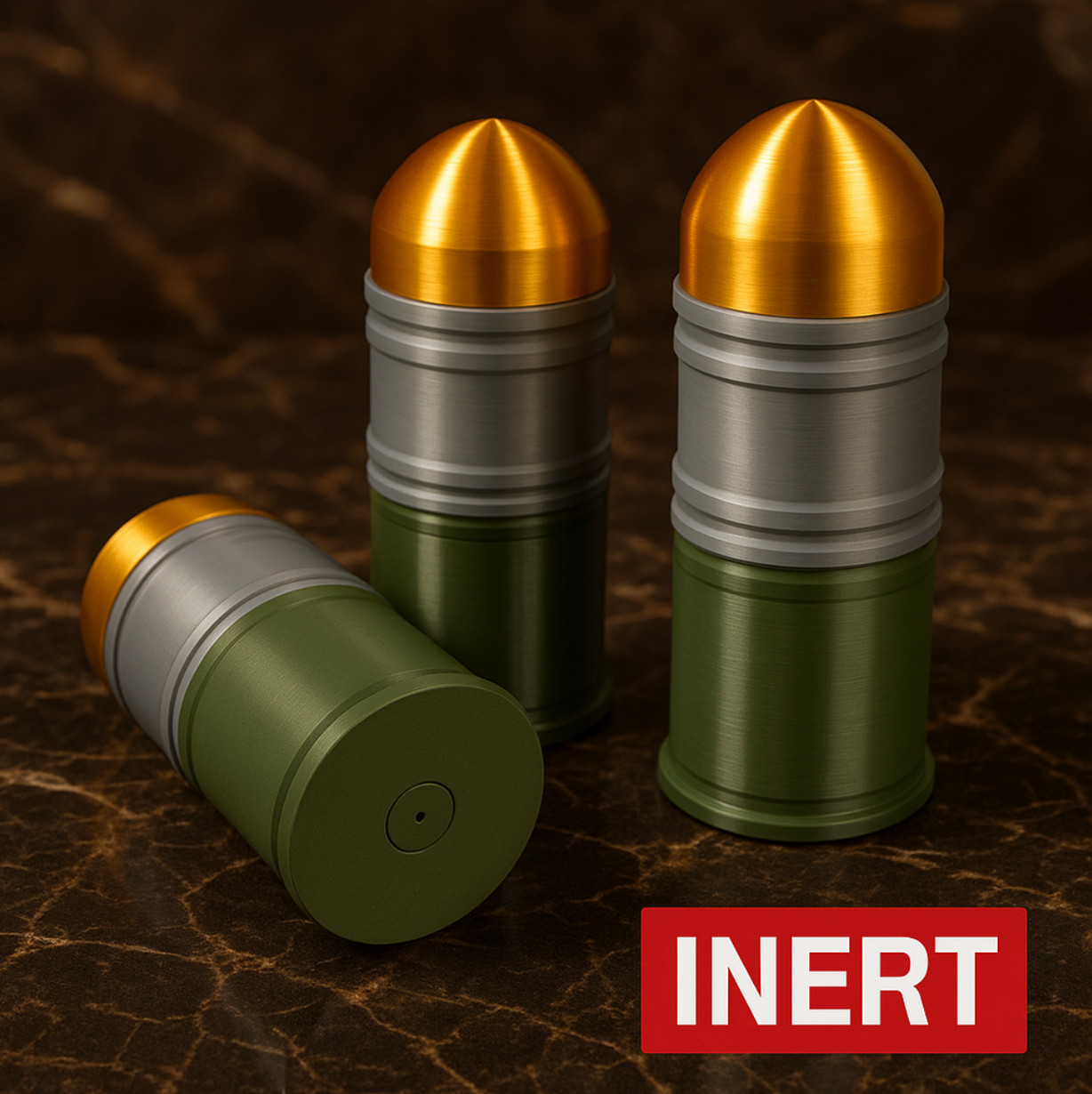 3x INERT 40mm M433 HEDP Grenade Replica – Accurate Size Plastic Prop for Cosplay