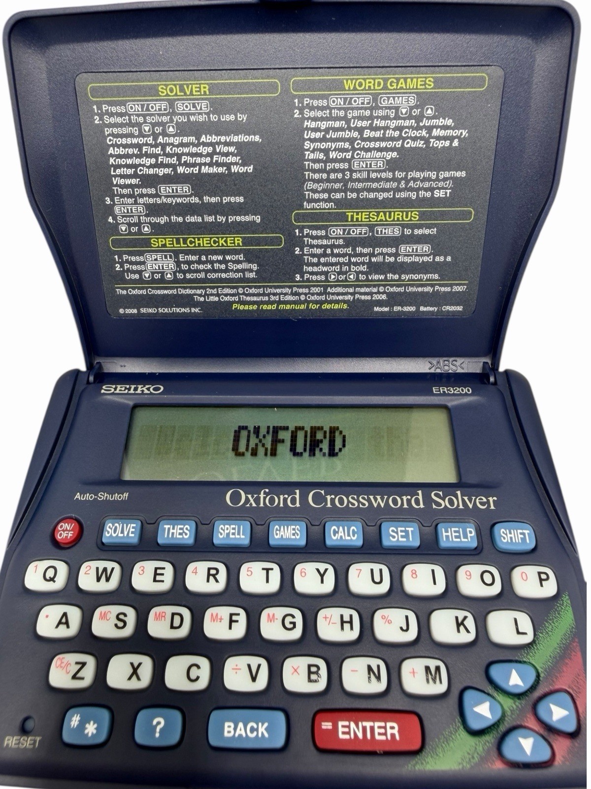 Oxford Crossword Solver Seiko ER3200 Pocket Version Seiko Japan Like New