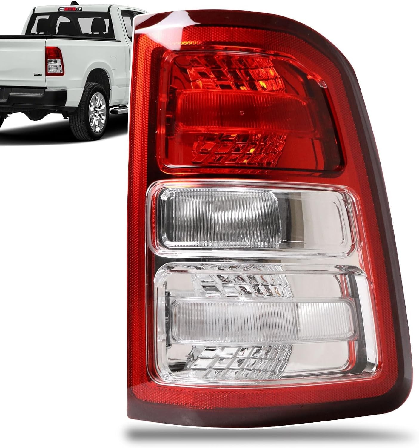 Tail Light Chrome Bezel Compatible With 2019-2023 Dodge Ram 1500 Right Passenger