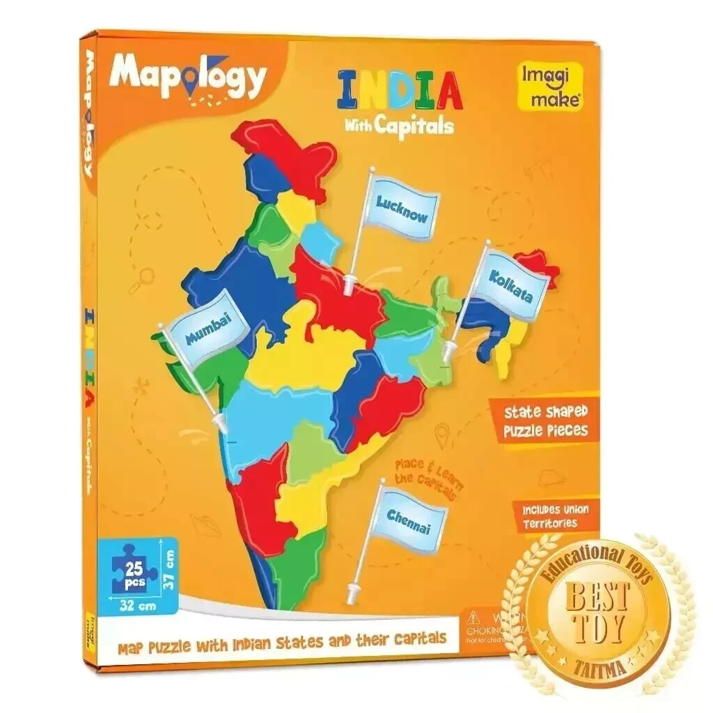 India with State Capitals – Educational Toy and Learning Aid for Boys and Girls