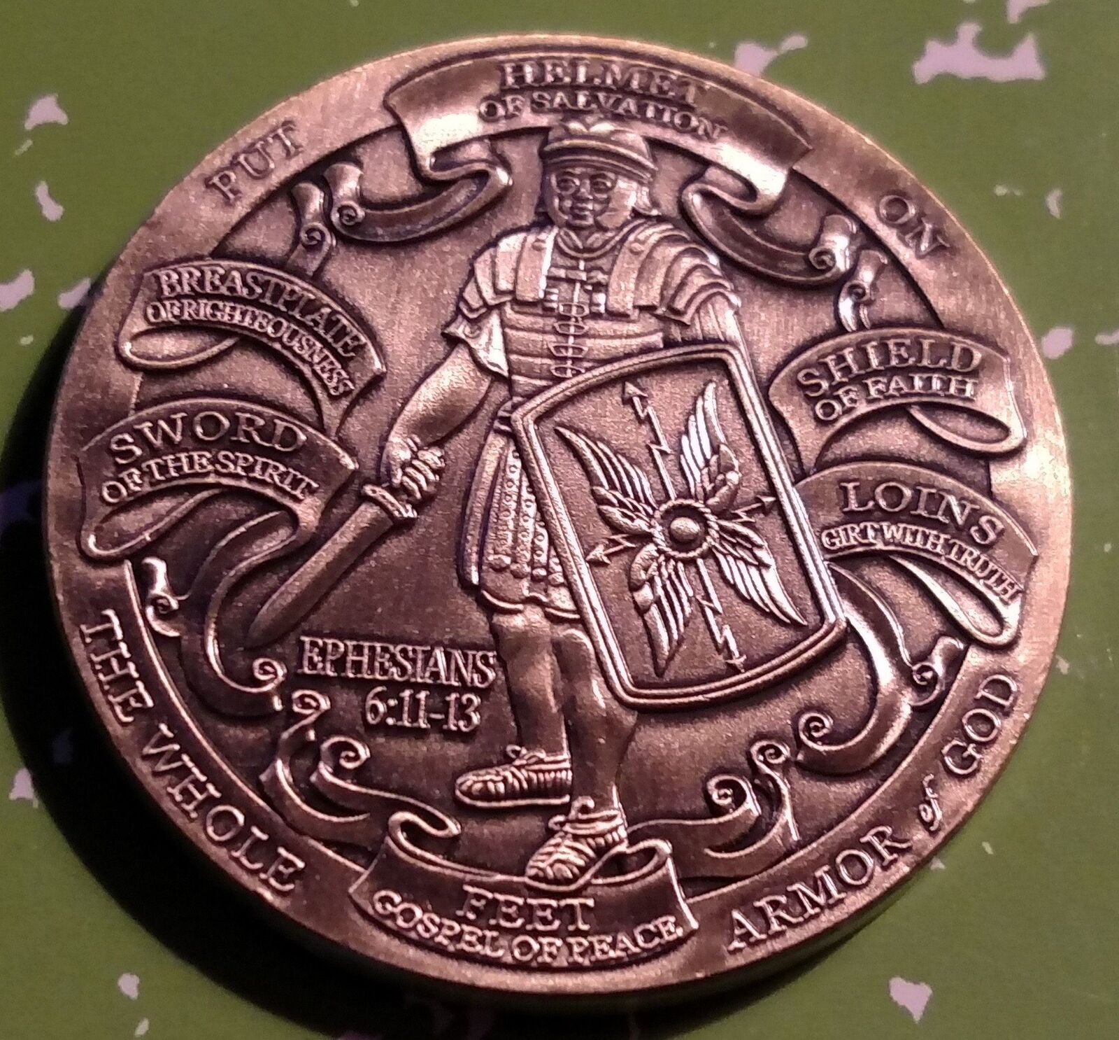 US ARMY – THE WHOLE ARMOR OF GOD HIGH RELIEF – EPHESIANS 6:10-12 ART ROUND