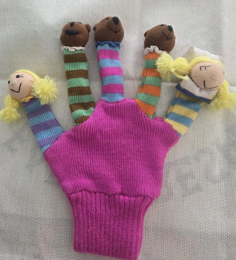 Puppet Goldilocks Mitt Storytime & the 3 Bears Glove Finger NEW Vtg