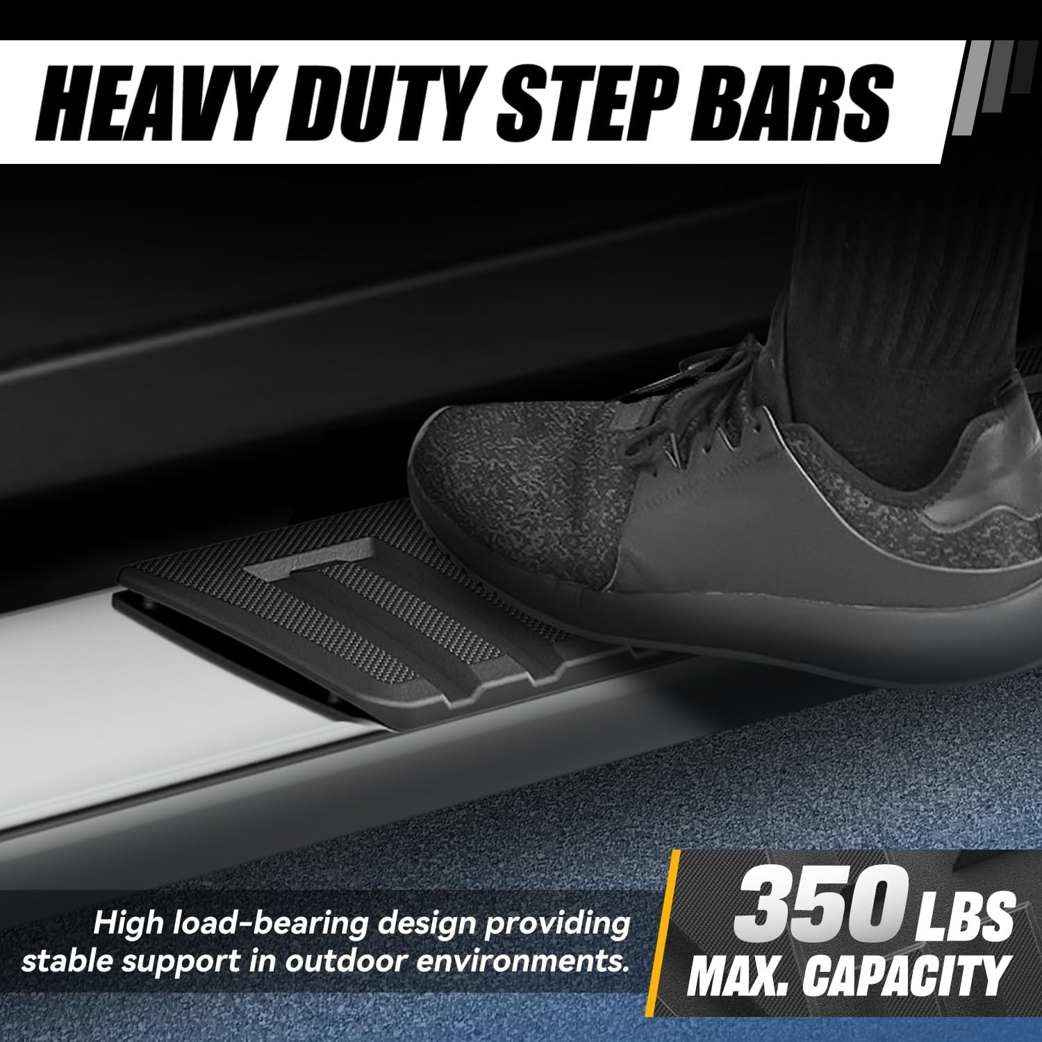 07-19 Chevy Silverado GMC Sierra Two Door Regular Cab 6.7″ Running Boards 450lbs