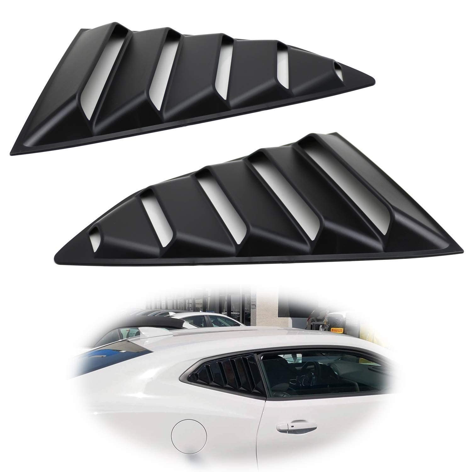 iJDMTOY Left/Right Black Finish Racing Style Rear Side Window Scoop Air Vent/…