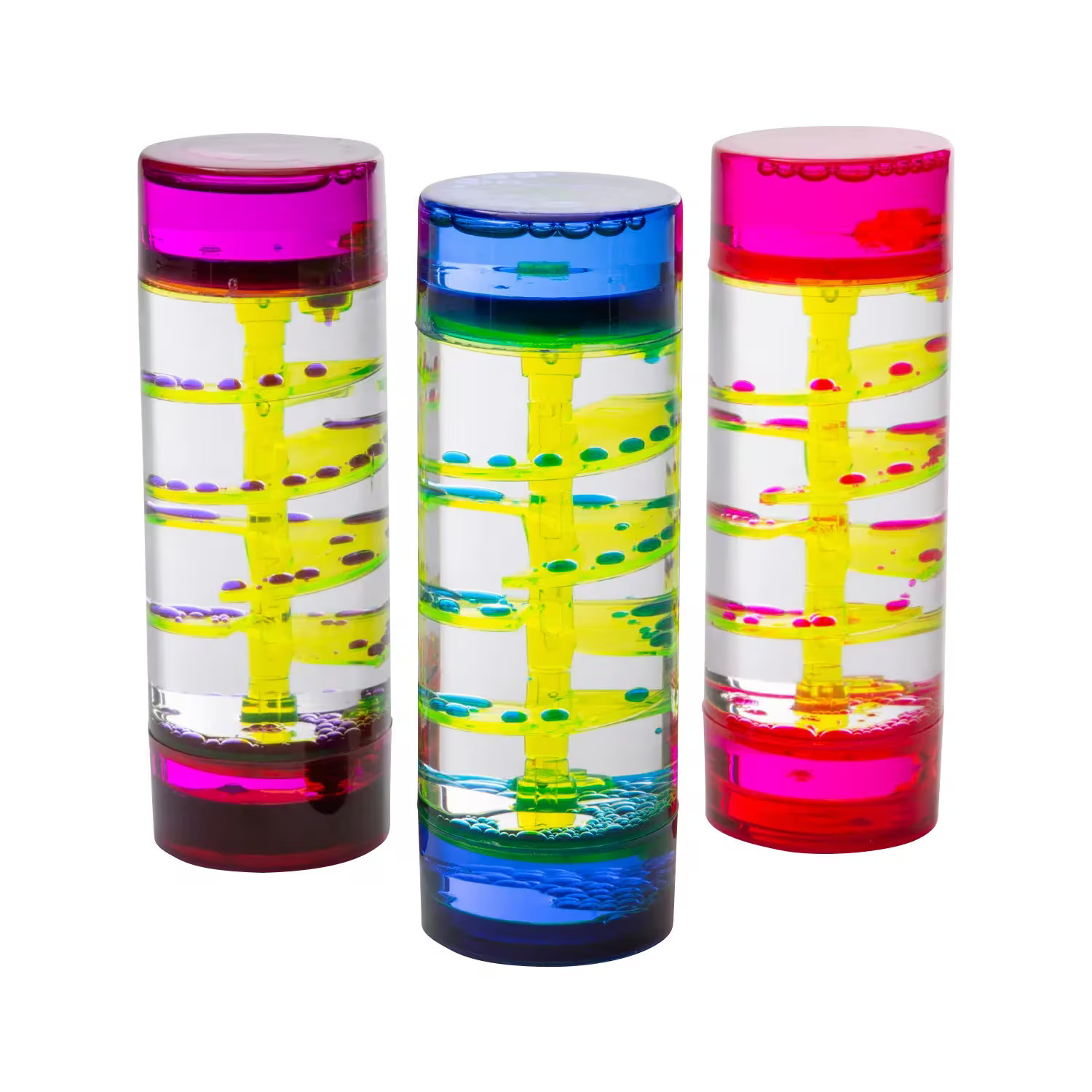 Fun Express 2 1/4″ x 6″ Sensory Spiral Liquid Motion Bubblers Set – 3 Pc.