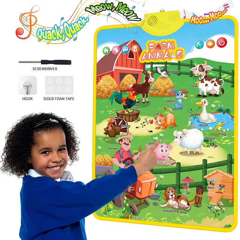 Electronic English Alphabet Wall Chart Talking ABC Letters 123S Music Poster Edu