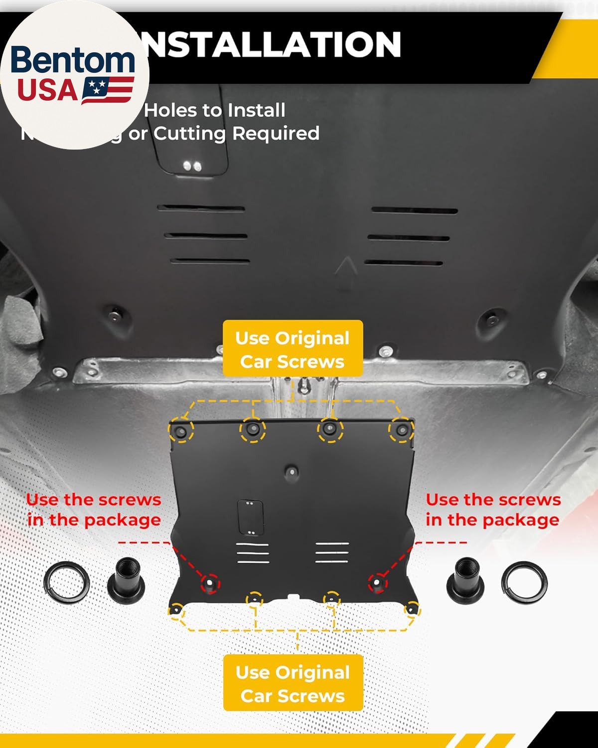 Aluminum Front Skid Plate Fits for Tesla Model 3 2017-2025 & Tesla Model Y 2020-