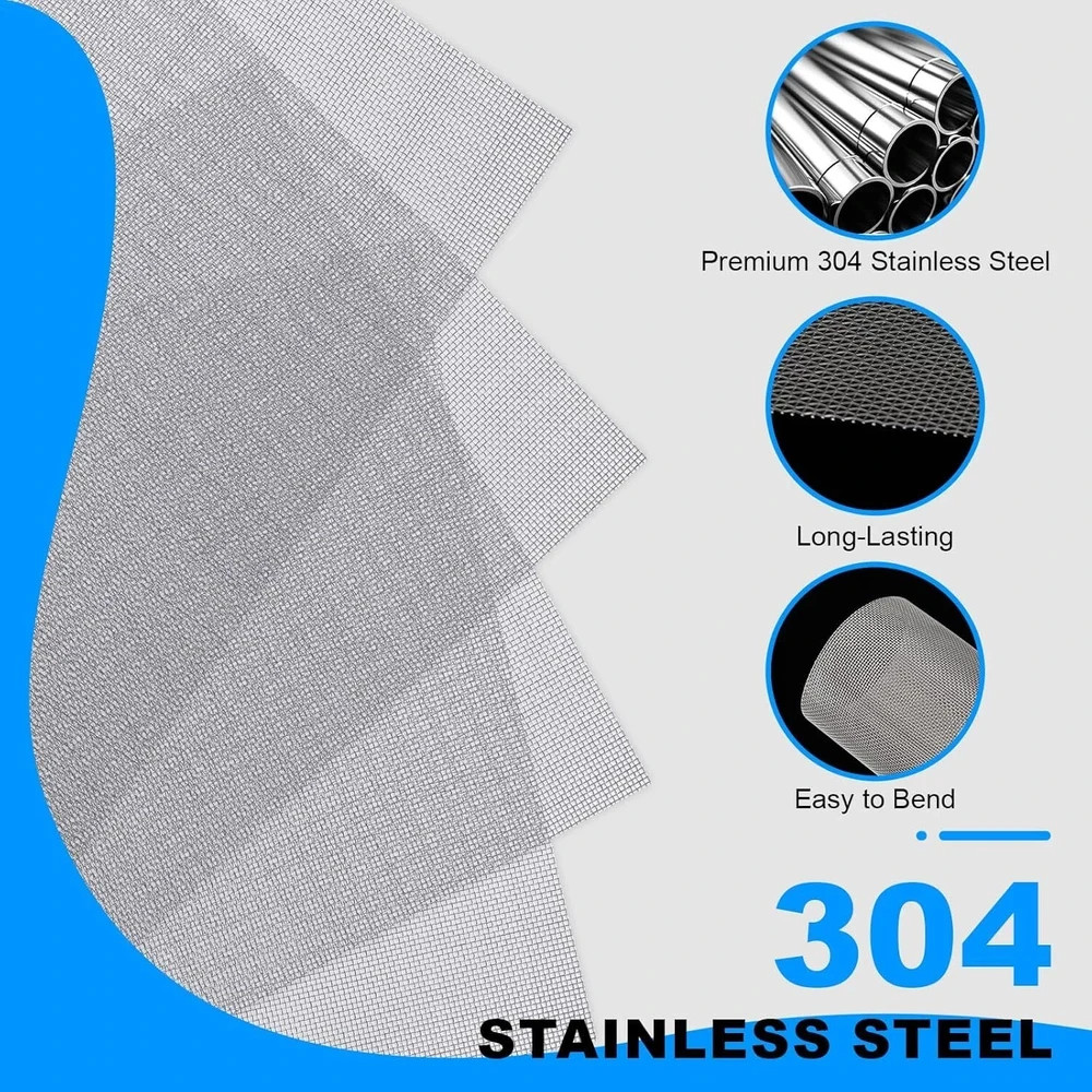 6 Pack 12×8 Inch Wire Mesh Screen, 1mm Hole 20 Mesh 304 Stainless Steel Mesh