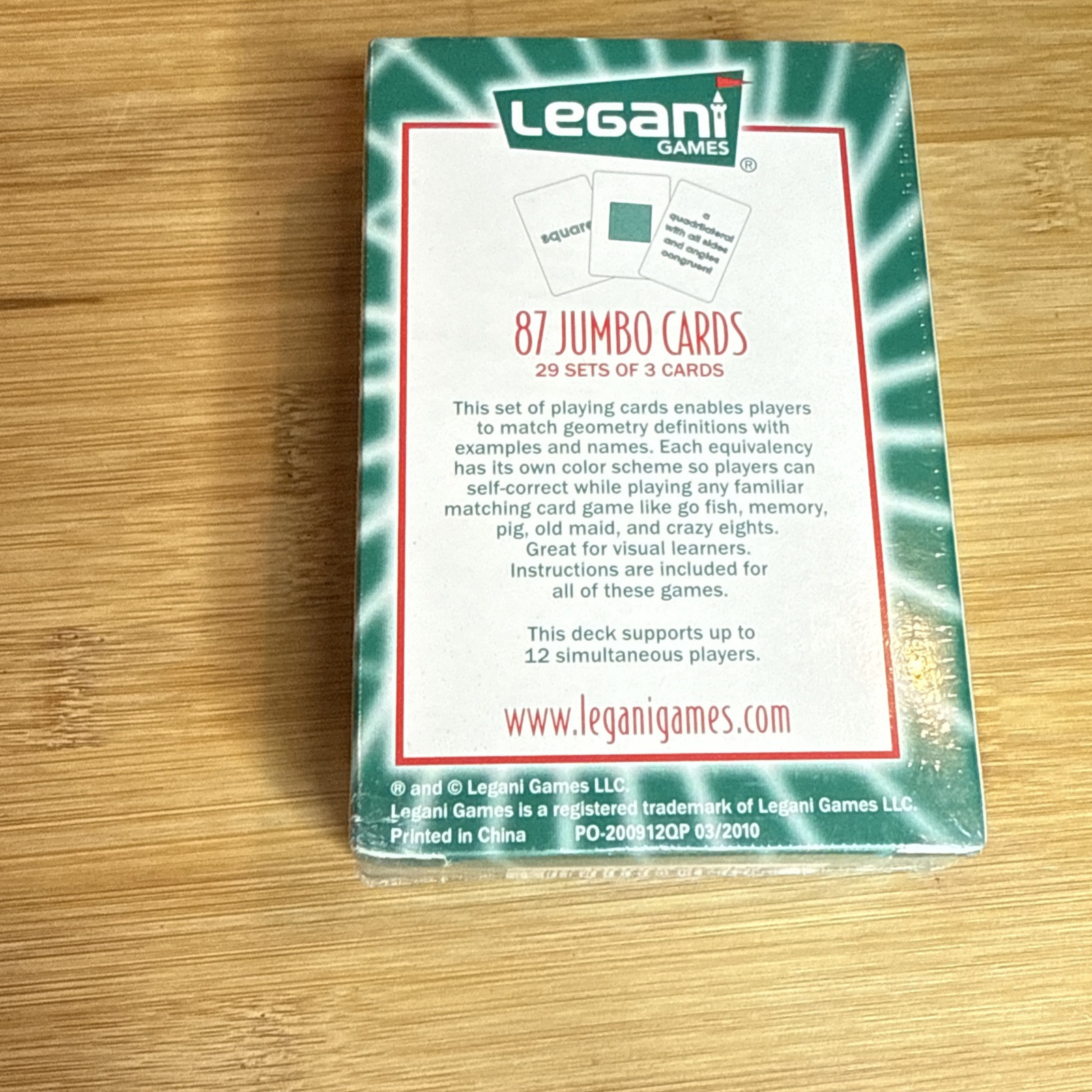 Legani Geometry Definition Playing Cards Master Definitions Middle School NEW