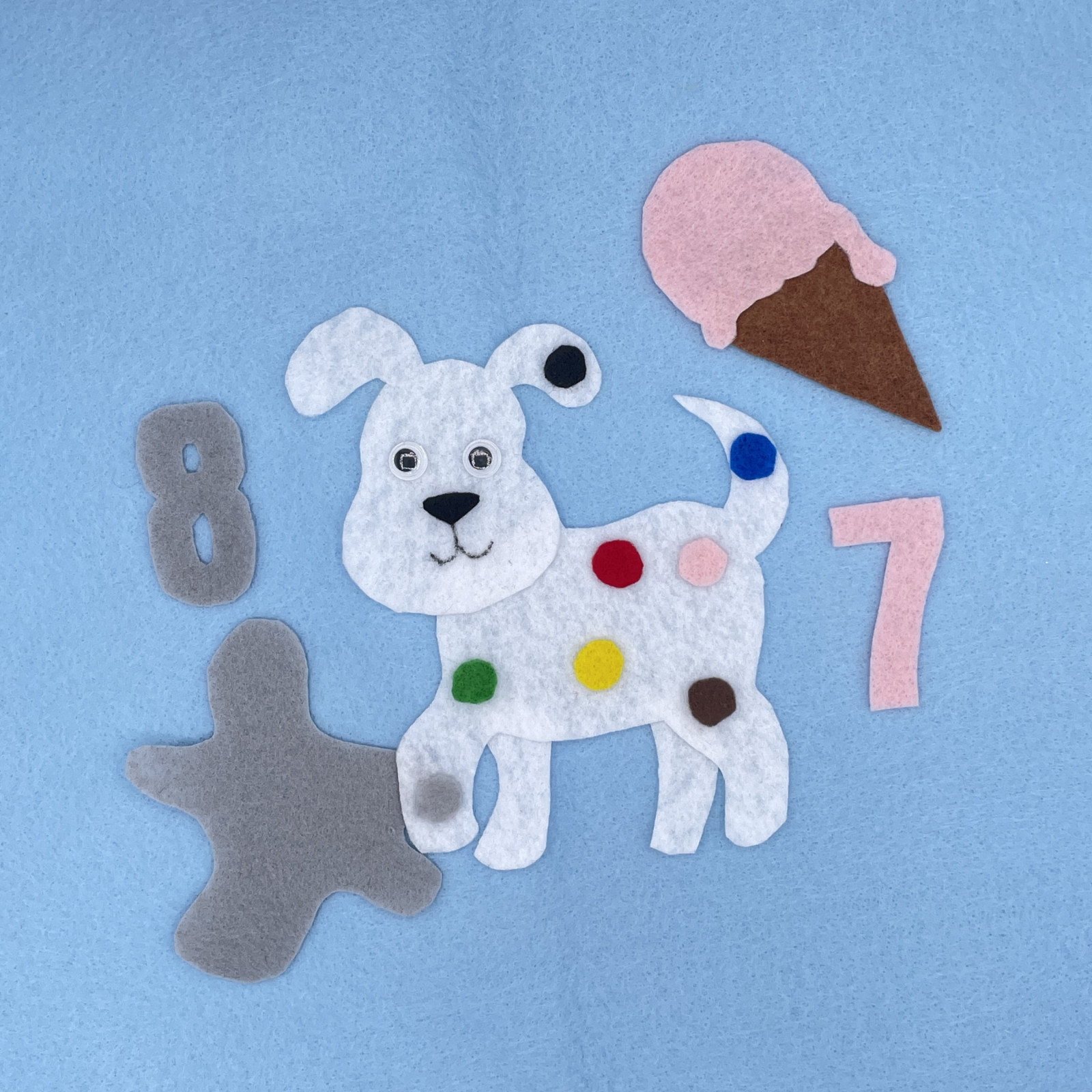 Dog’s Colorful Day Fun Felt Set for Felt Boards & Learning Play