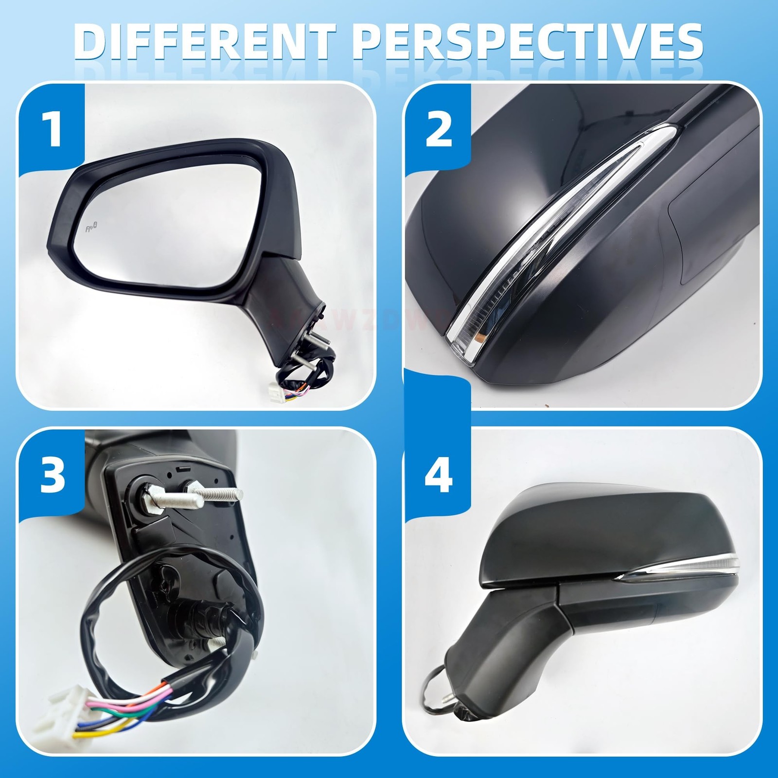 Black Left Driver Side Mirror Replacement For Toyota Rav4 2019-2023 Power Gla…
