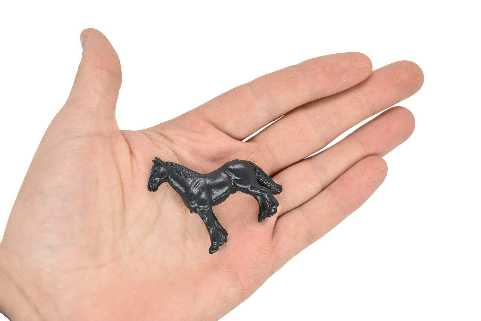 Horse, Black Plastic Toy Animal, Realistic Figure, Farm Model 2 Inches F4159