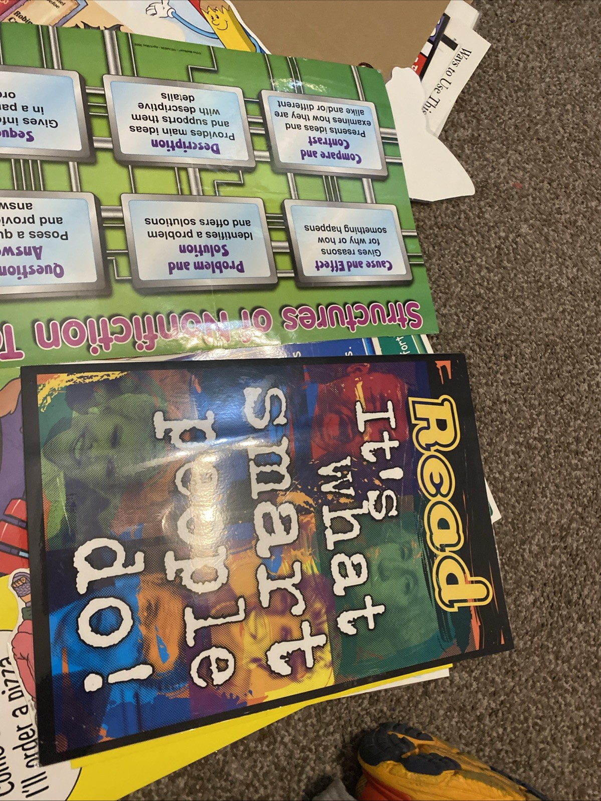 MEGA Language Arts Classroom Poster Lot ~100 Pieces Writing, Grammar, Reading