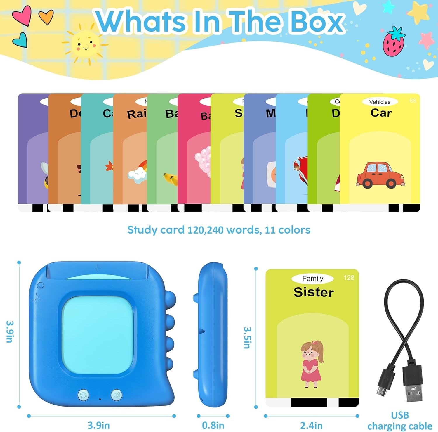 Talking Flash Cards,Kids Toddler Flash Cards with 240 Sight Words,Montessori Toy