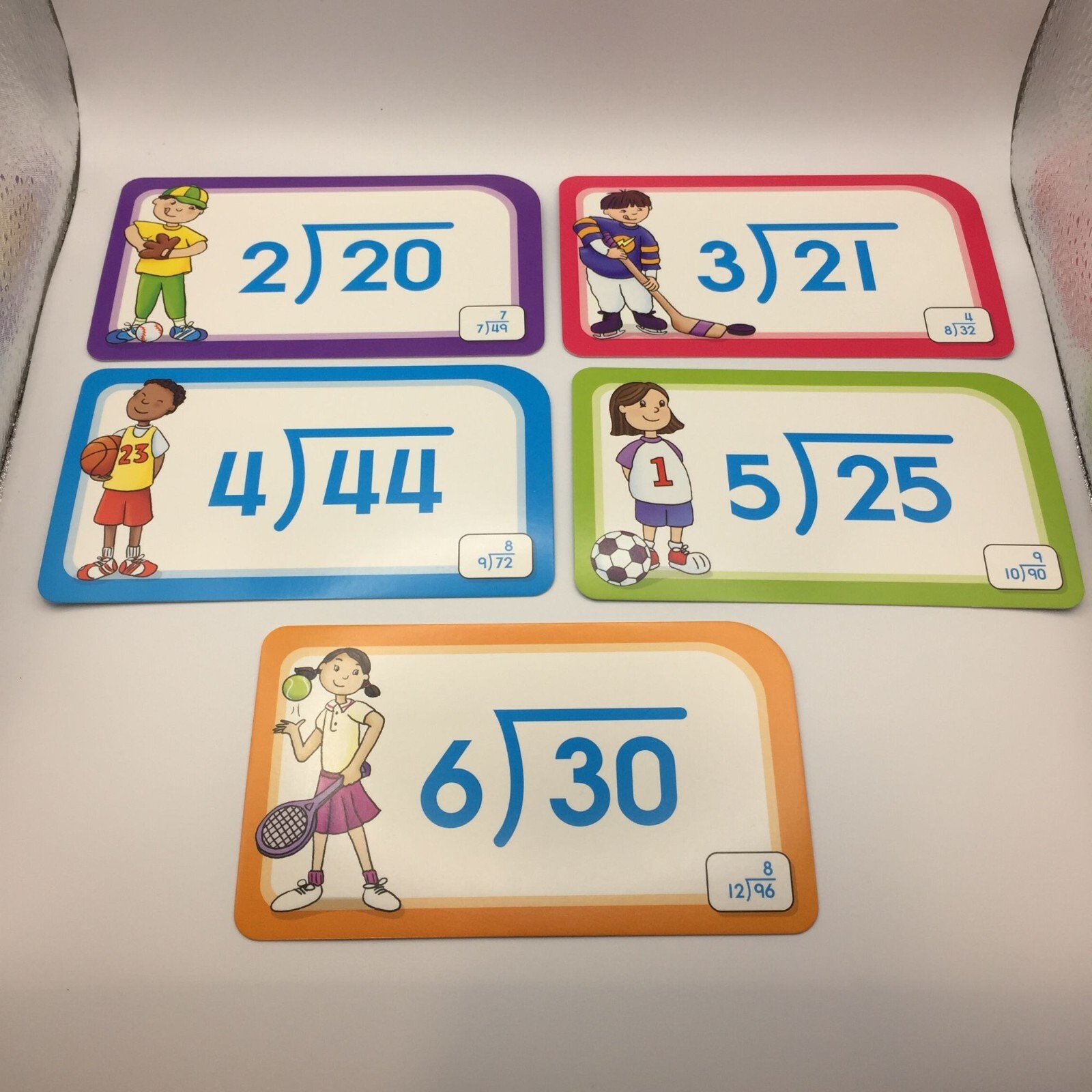 2 Packs Flash Cards School Zone Division 0-12 Fun Logic Alphabet Photo Counting