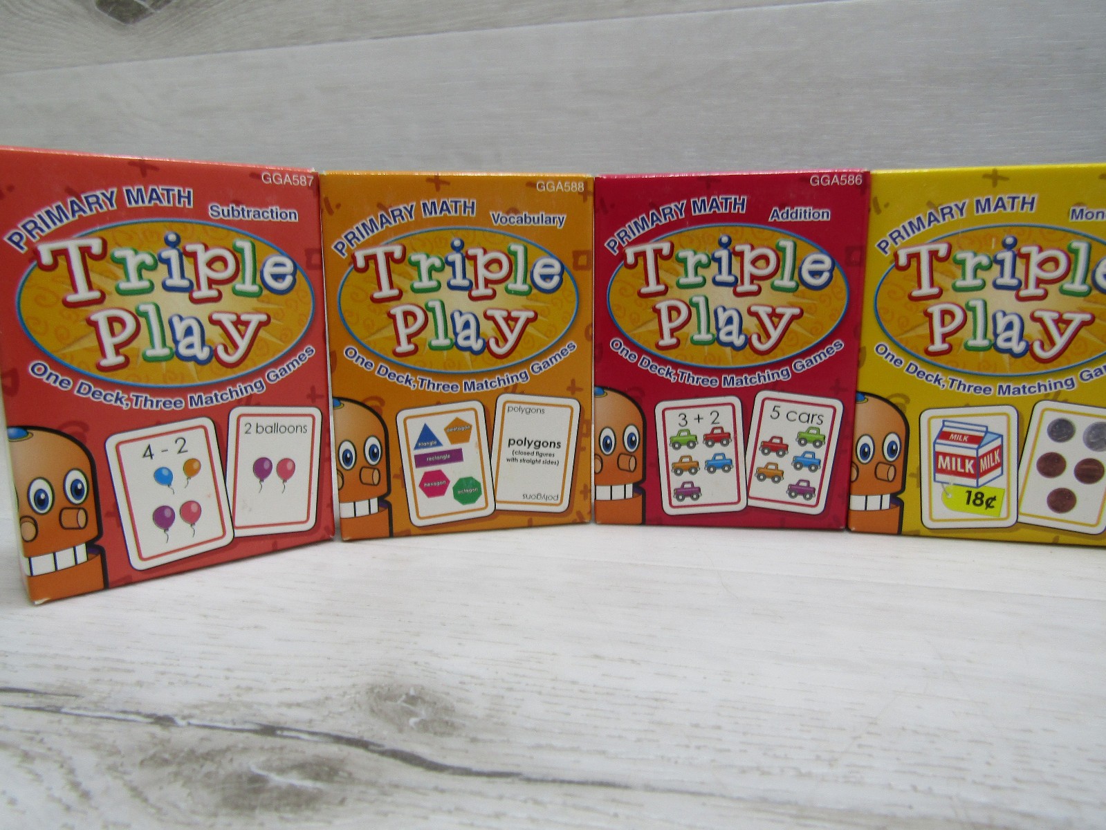 Early Math Skills TRIPLE PLAY Lot of 8: 4)Primary Math & 4)Intermediate Math GGA