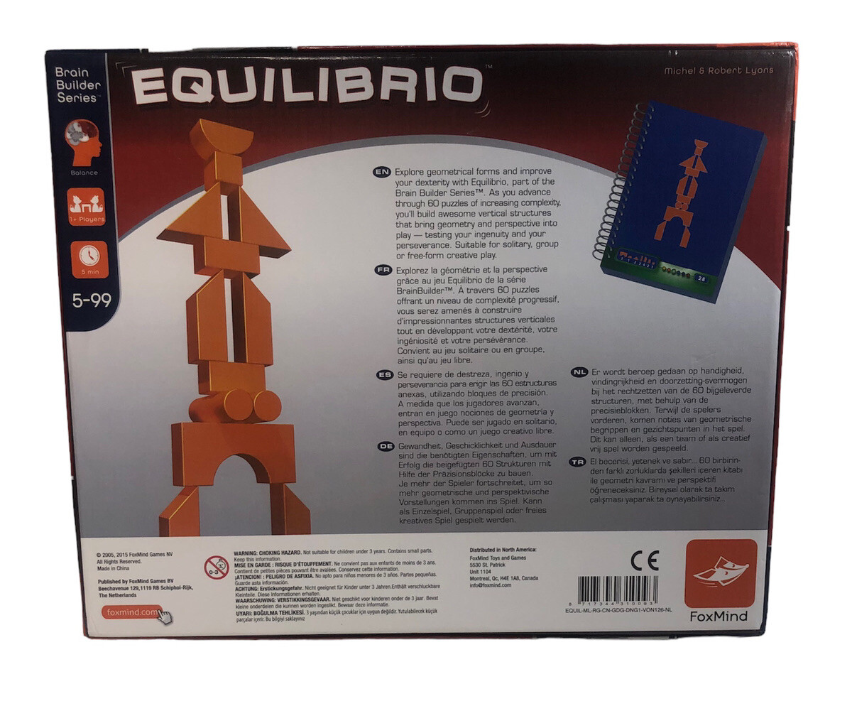 FoxMind Equilibrio Brain Builder Series Game 60 Puzzles Complete Educational