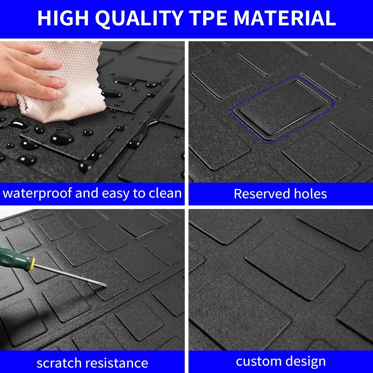 Trunk Mat Rongtaod Cargo Mat Compatible with 2021-2023 Hyundai Santa Fe (Fit 5