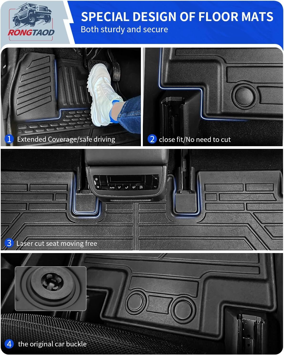 2nd Backrest Mats Rongtaod Floor Mats Compatible with 2022 2023 2024 Nissan