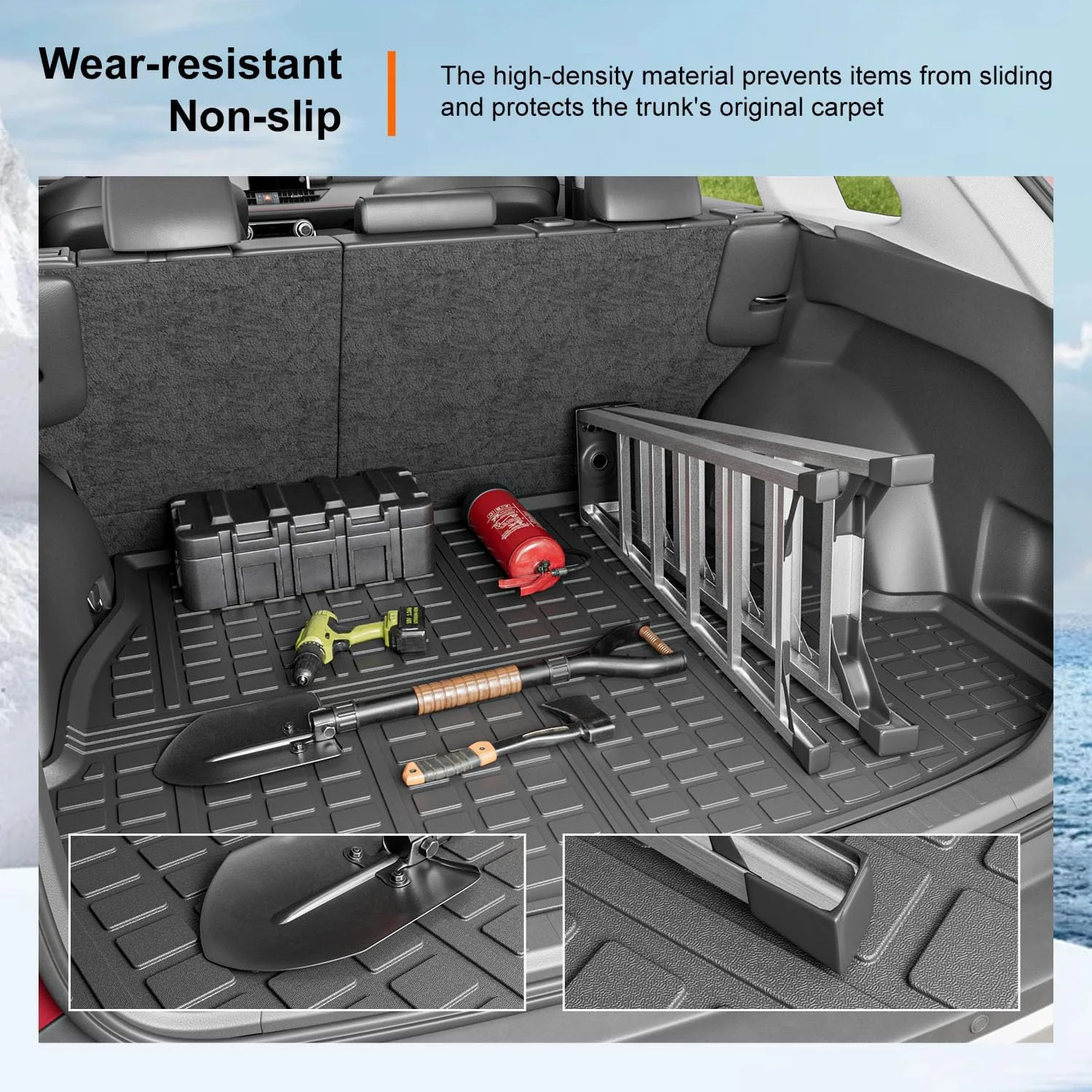 powoq Trunk Mat Compatible with 2019 2020 2021 2022 2023 2024 2025 Toyota RAV4 C