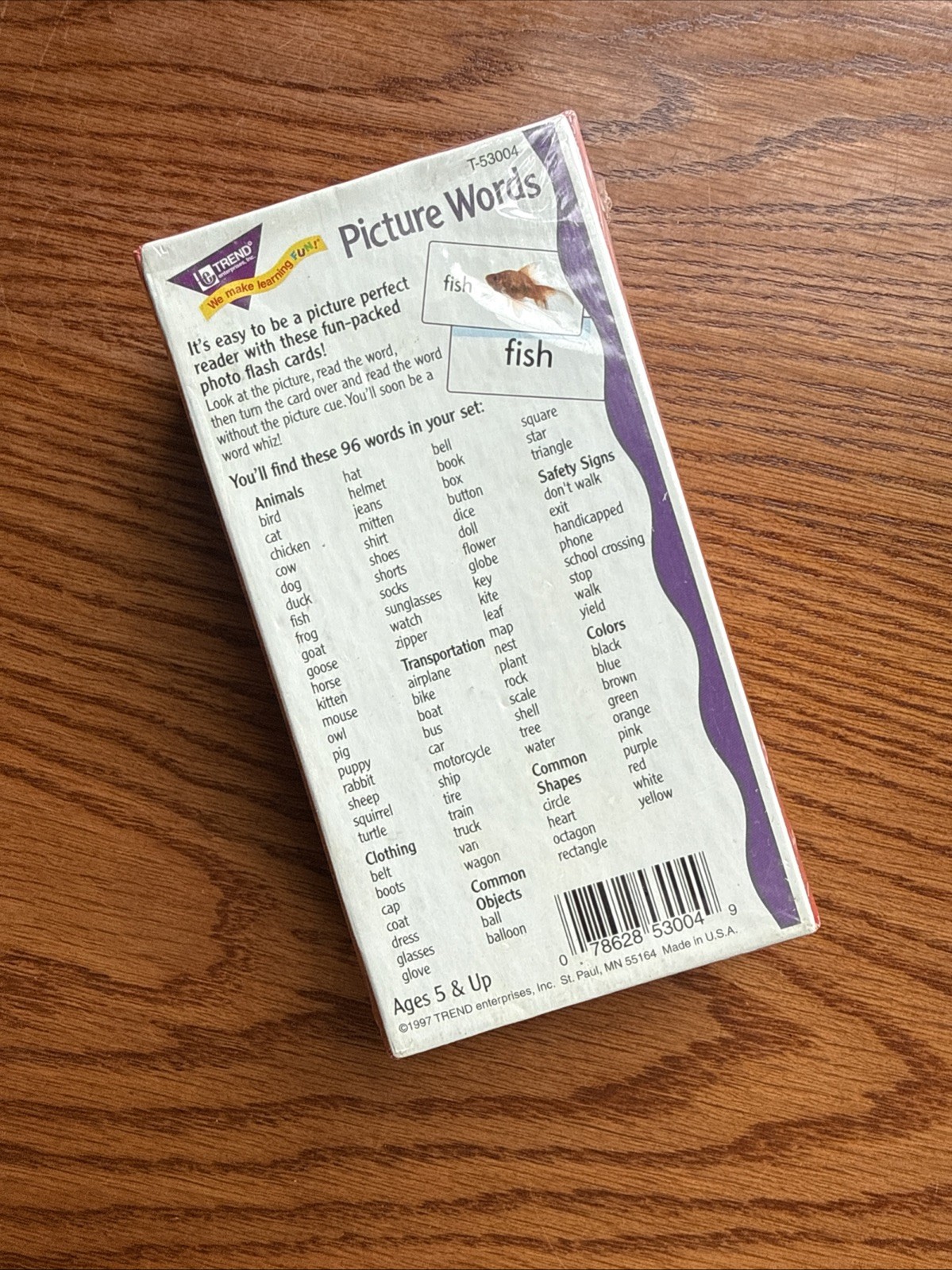 Children’s Learn to Read Words with Pictures Practice Flash Cards NEW Sealed