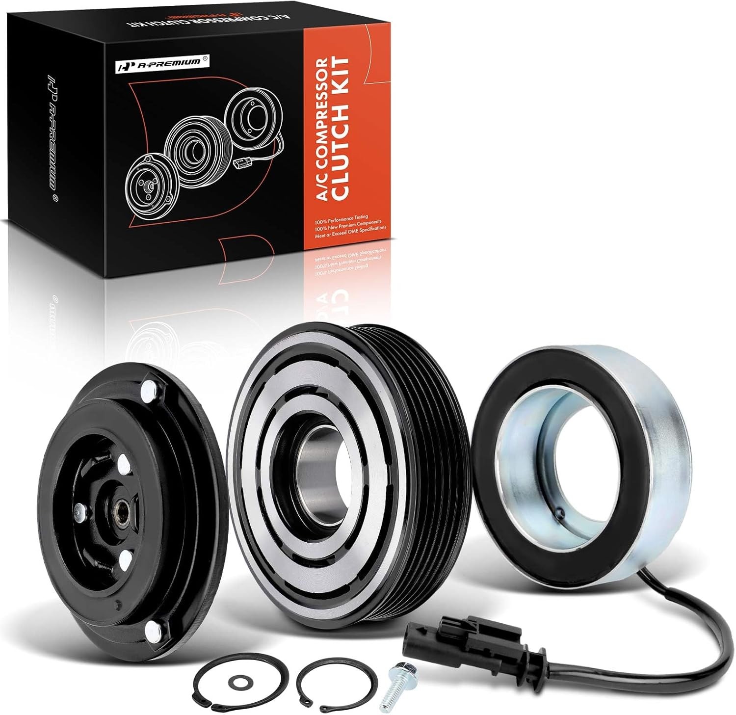 A-Premium Air Conditioner AC Compressor Clutch Kit Compatible with Chevrolet Cru