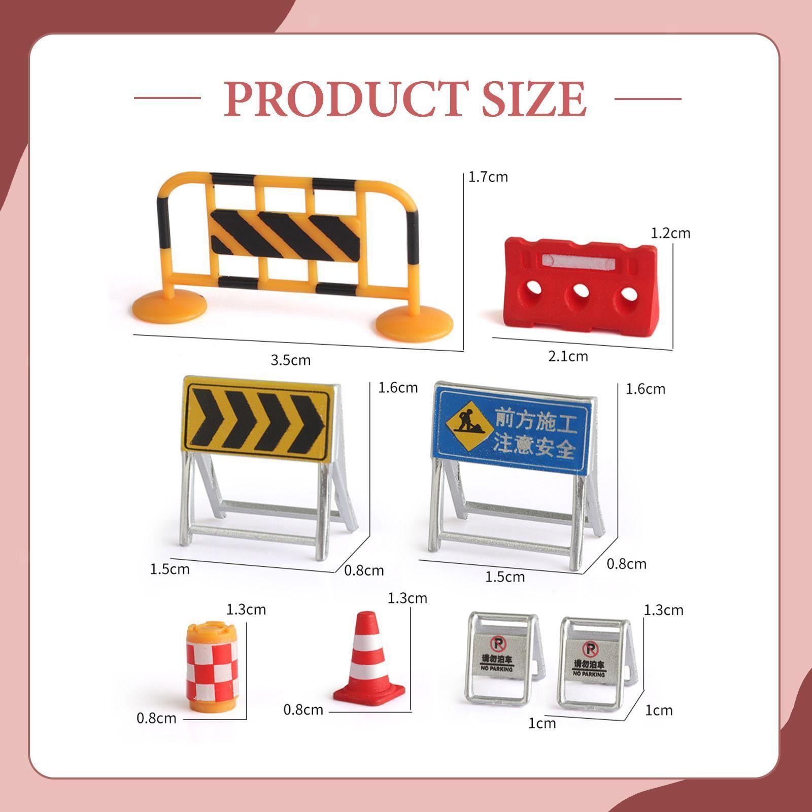 14Pcs Miniature Traffic Road Signs Models Holiday Safety Educational Playset