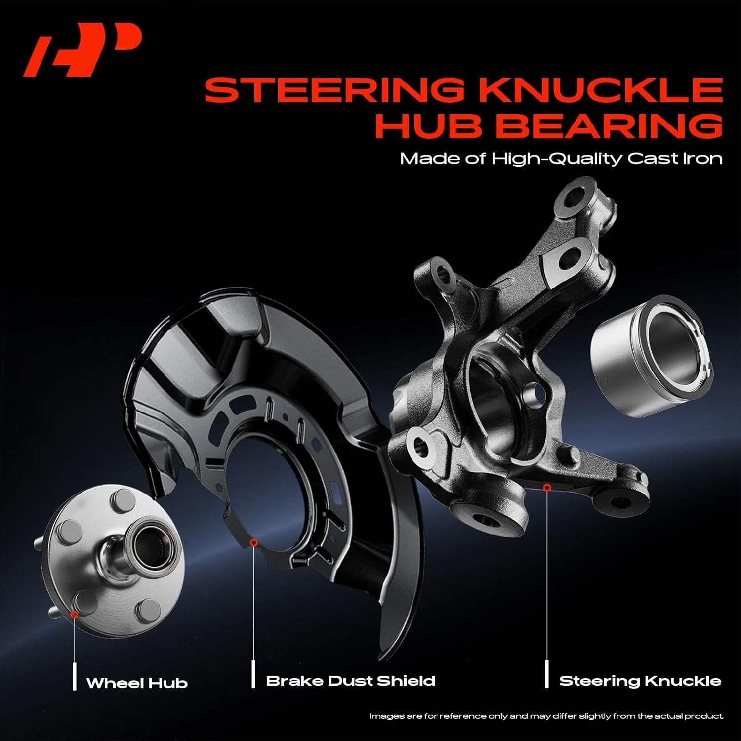 A-Premium Front Left Steering Knuckle Wheel Bearing Hub Mitsubishi