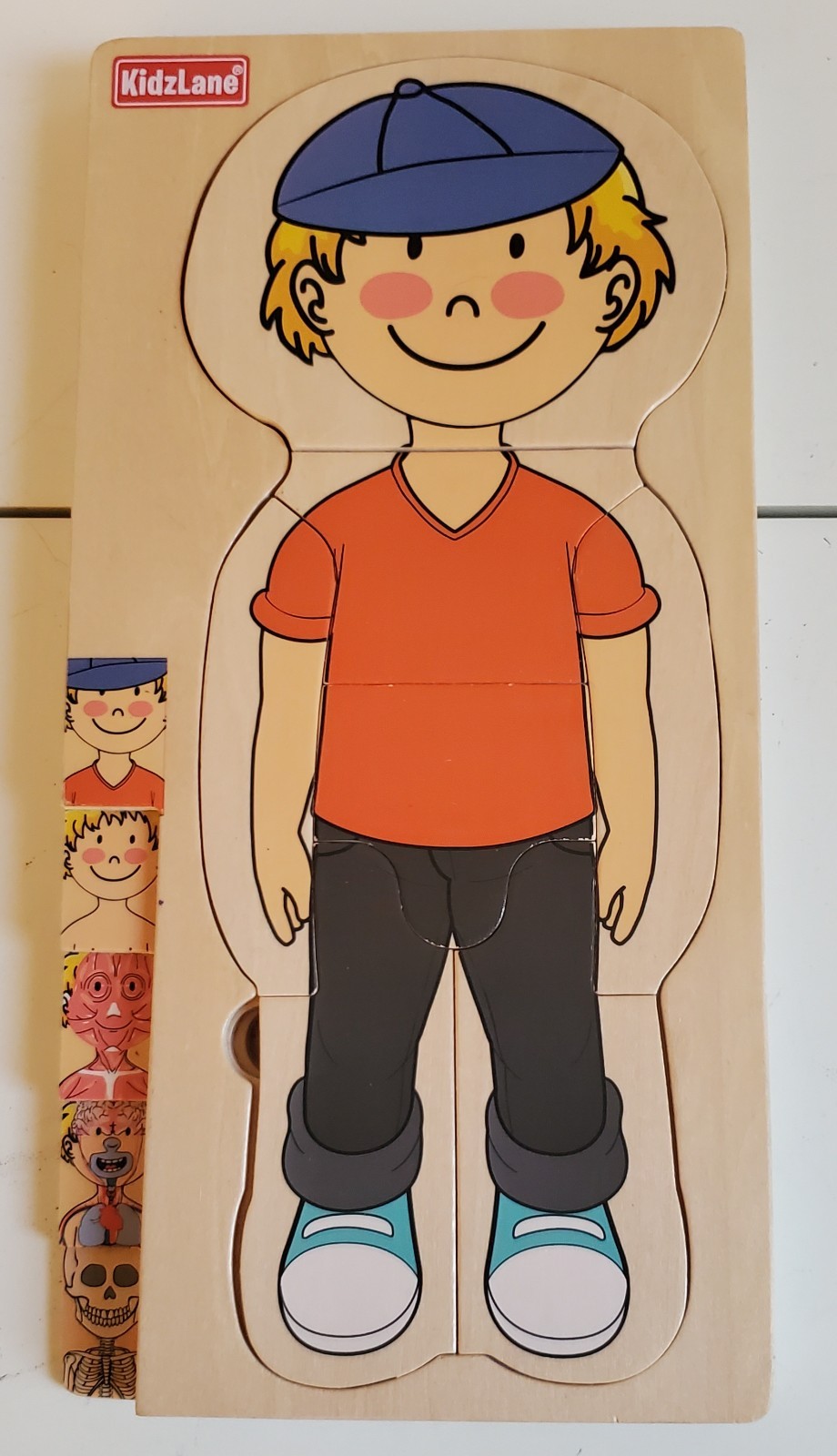 Kidzland Wooden Human Body Puzzle Boy Anatomy Layers Educational 3+ Montessori