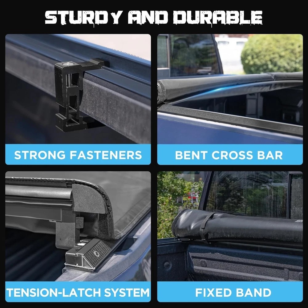 Truck Bed Tonneau Cover Compatible with Ford F150 F-150 2004-2014 5.5 ft Shor…