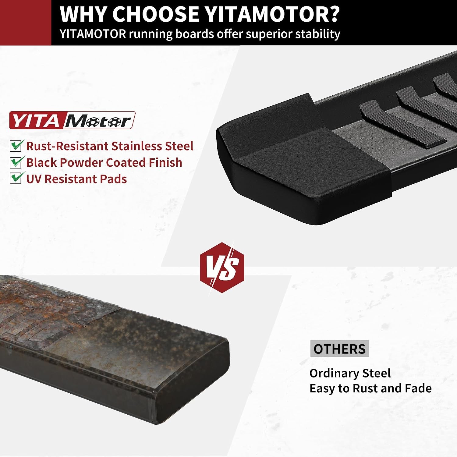 YITAMOTOR Running Boards 6 Inch for Dodge Ram 2009 2018