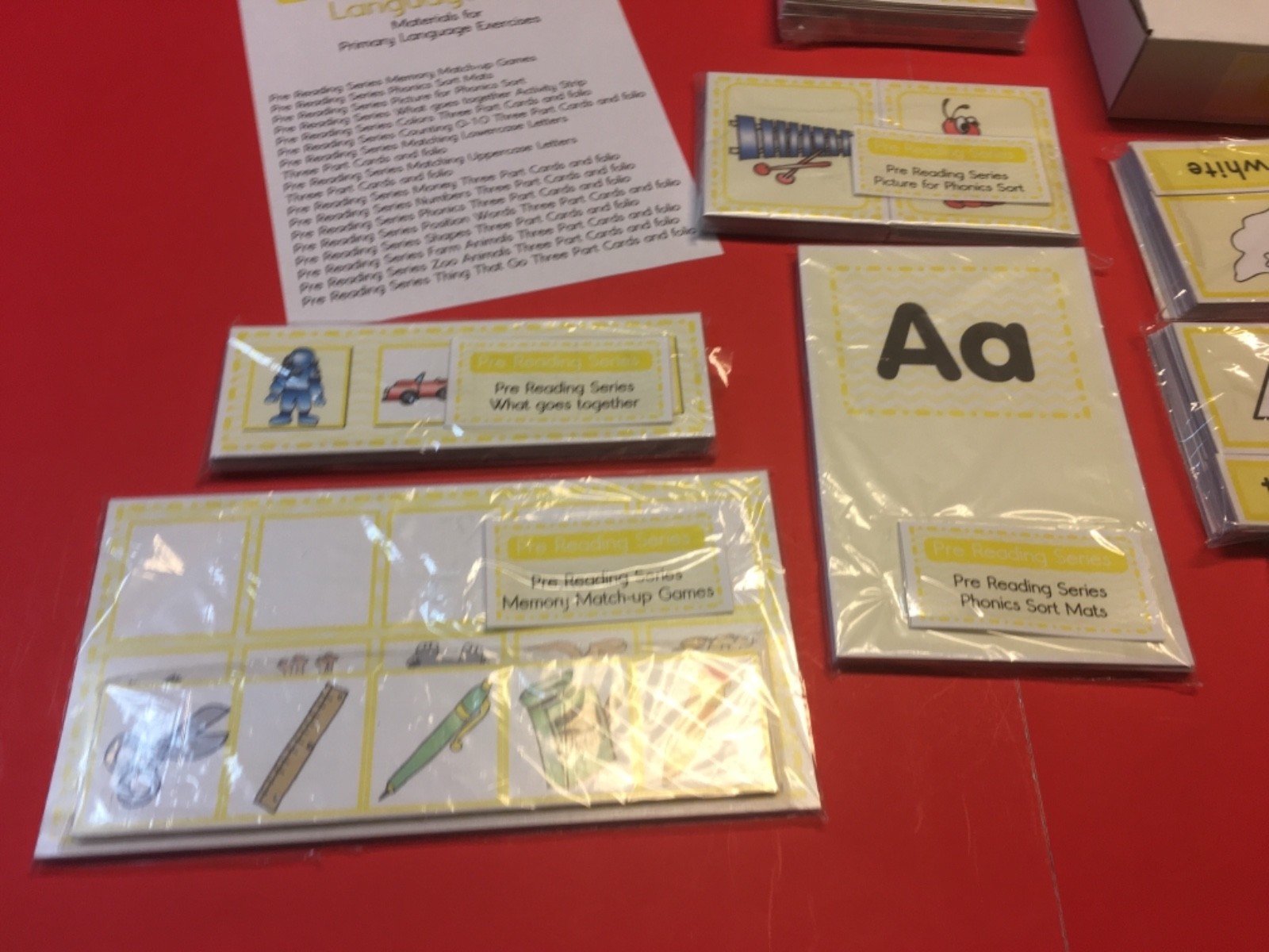 Pre Reading Series Kit – Montessori Materials for Primary Language Exercises