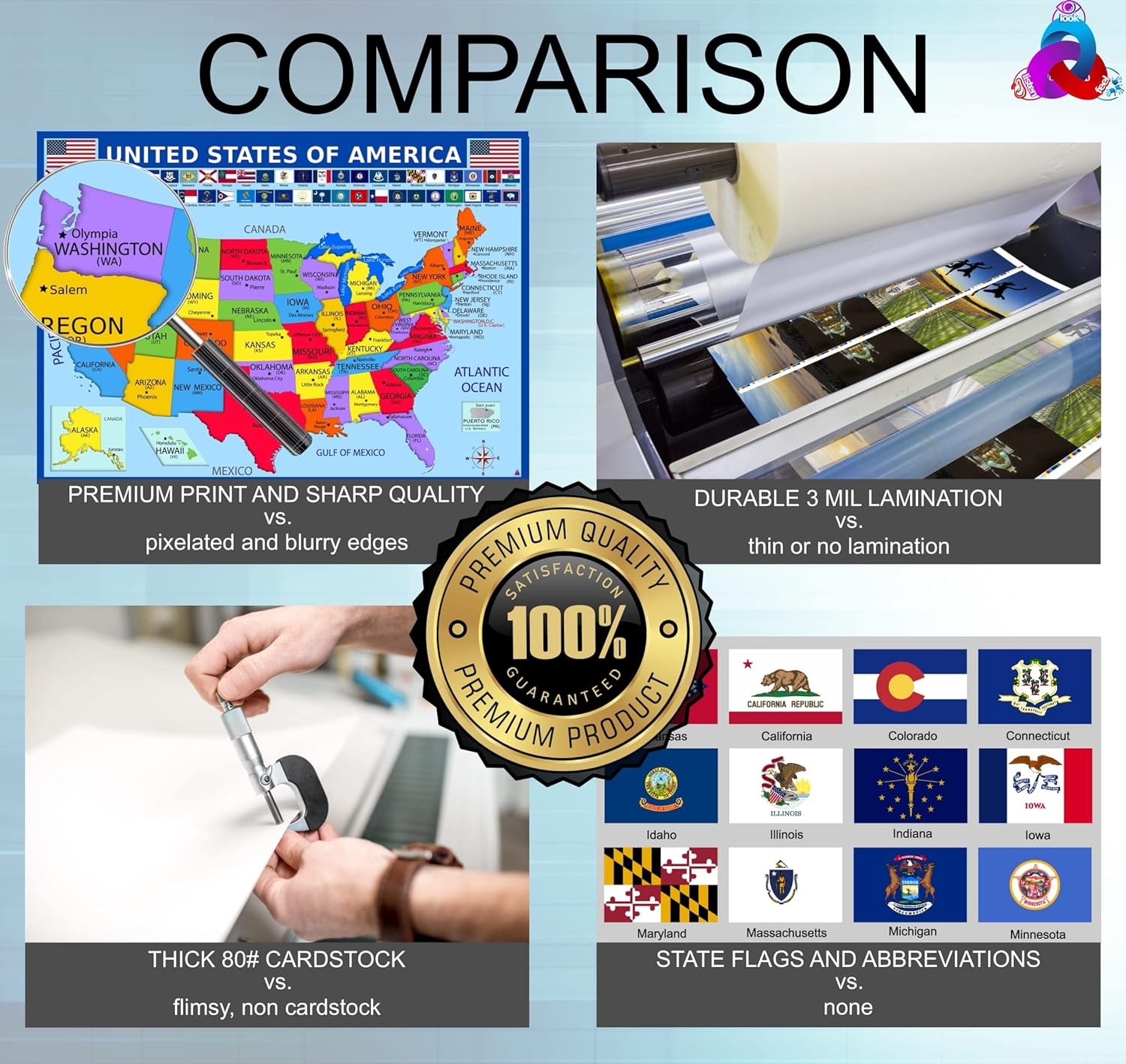 Multicolor Educational Wall Art Posters Set for Kids Learning Decor 14×19.5