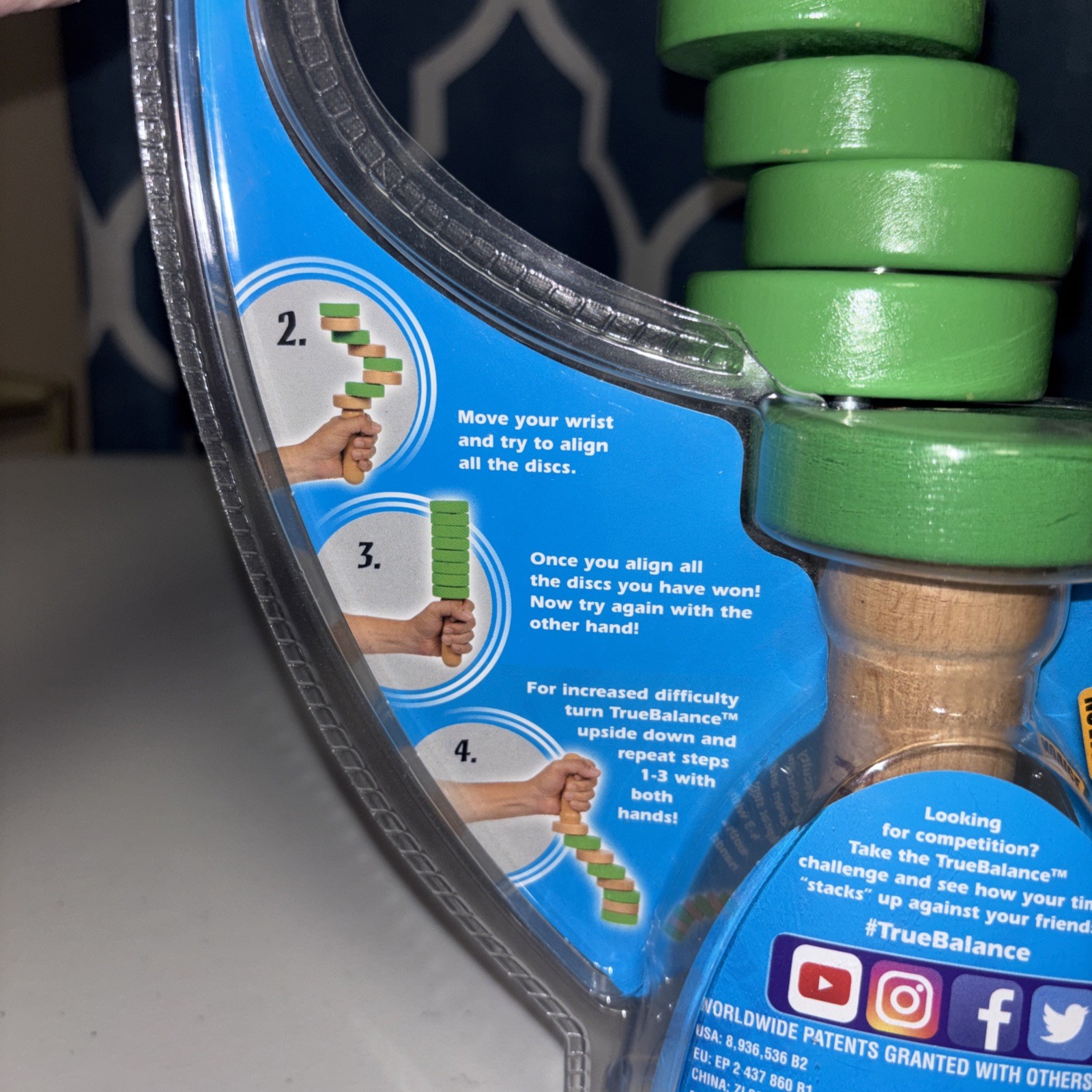 True Balance Coordination STEM Wooden Game Toy Green Fine Motor Skills By Excite