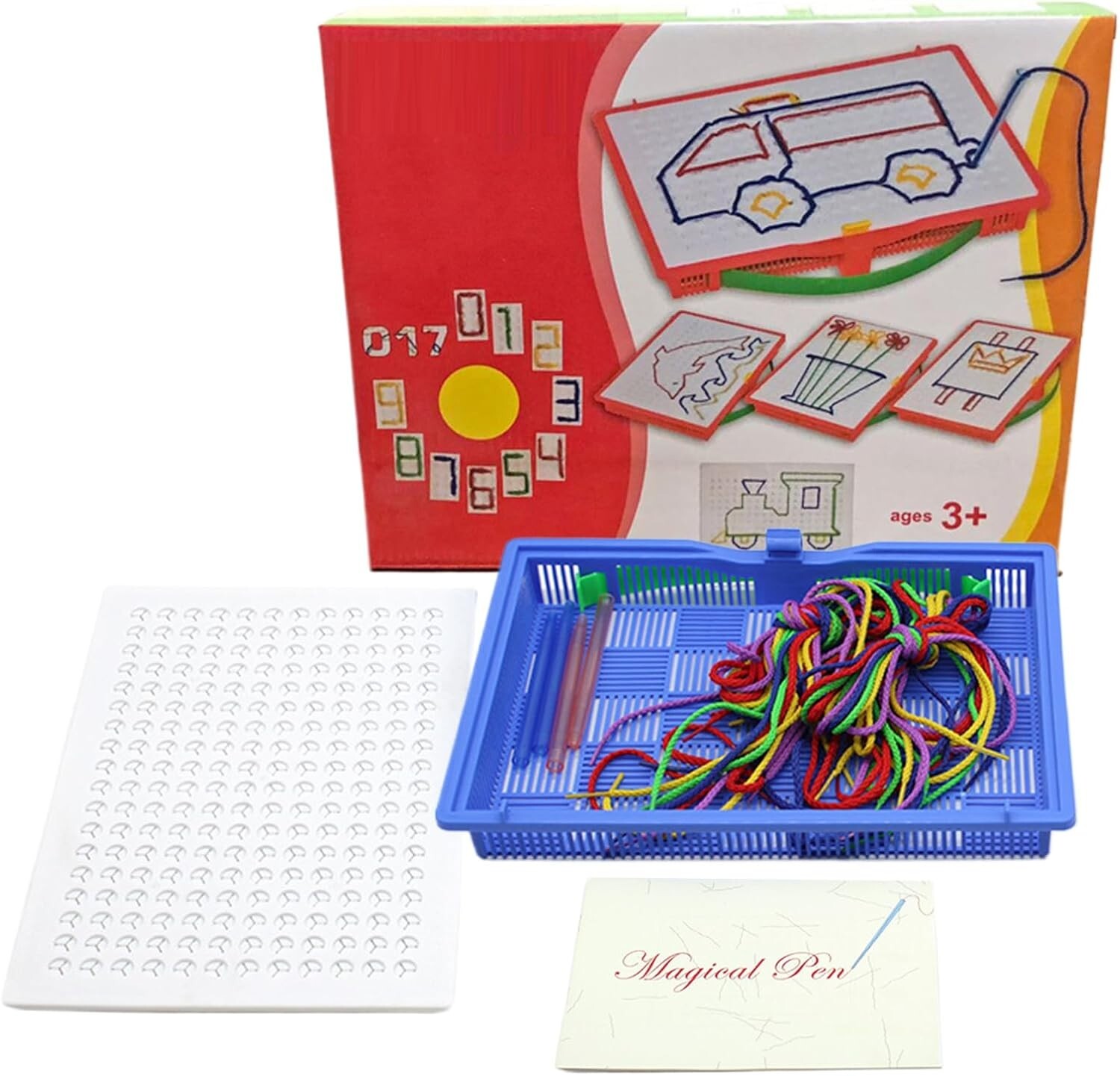 Sensory Thread Board Colorful Threading Toy Calm Down Threading Board