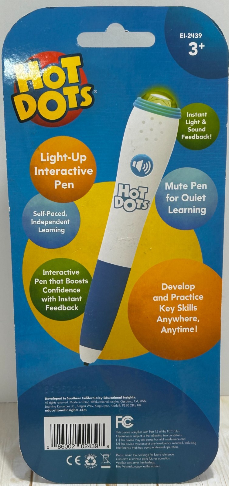 Educational Insights Hot Dots Pen Blue & White