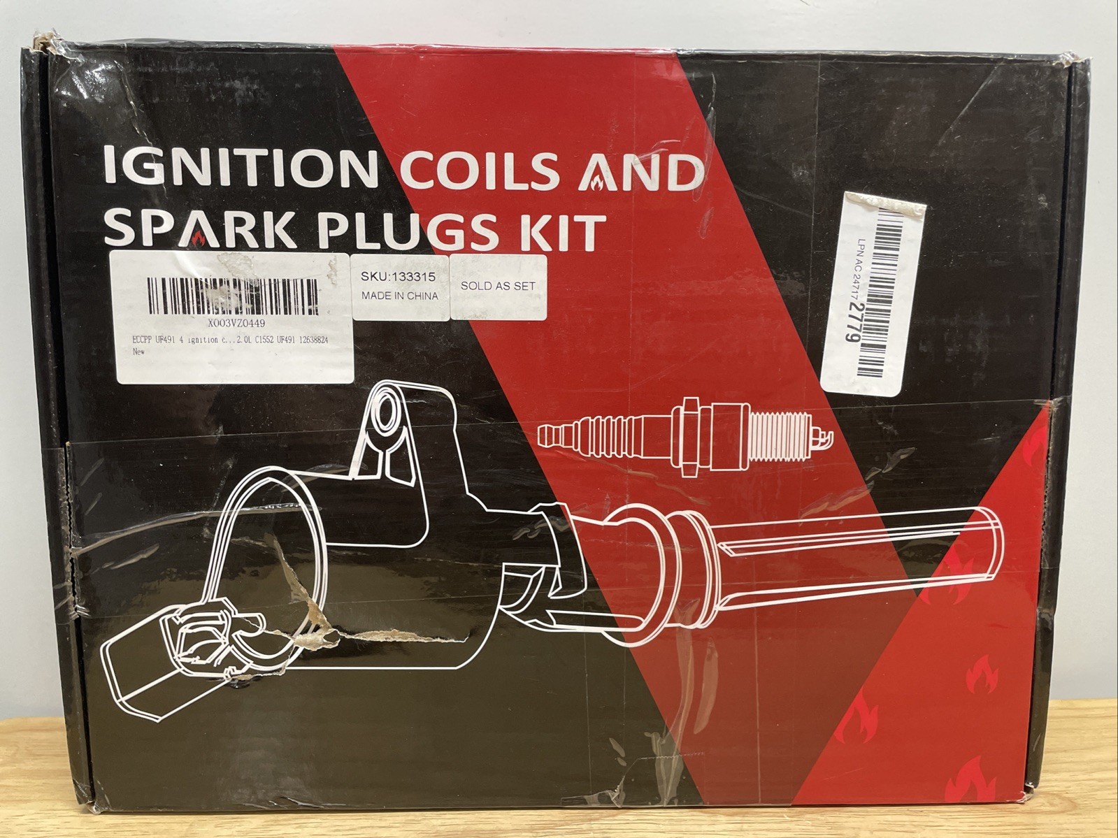 ECCPP UF491 4 ignition coils with 4 iridium Spark Plugs Chevy for GMC Pontiac