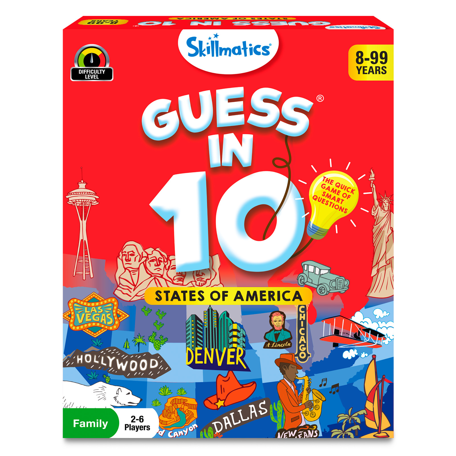 Skillmatics Card Game – Guess in 10 States of America for Kids Ages 8 and Up