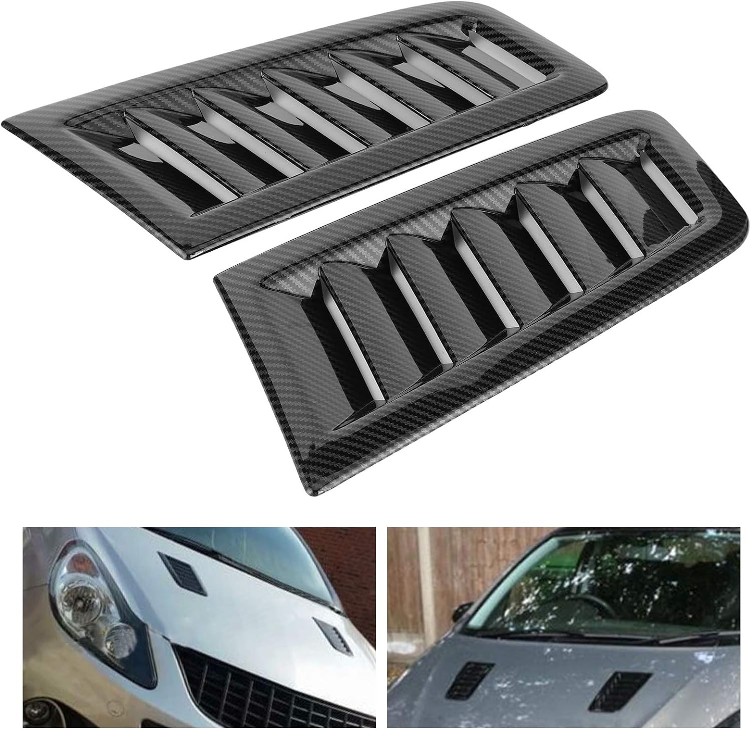 Car Hood Vent Scoop Kit Air Intake Louvers Hoods Vents Bonnet Cover for Focus RS