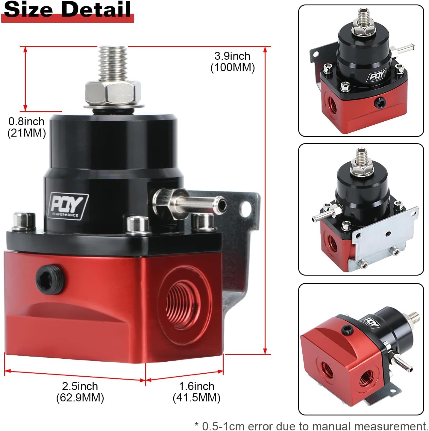 Adjustable Fuel Pressure Regulator Kit 3-70PSI With 6AN Return and 6AN feed Port