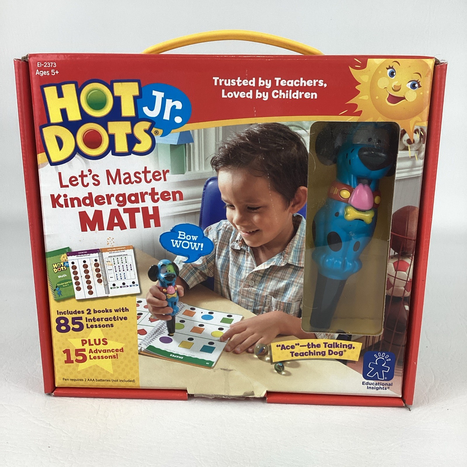 Hot Dots Jr. Kindergarten Math Books Ace Interactive Talking Teaching Dog Pen