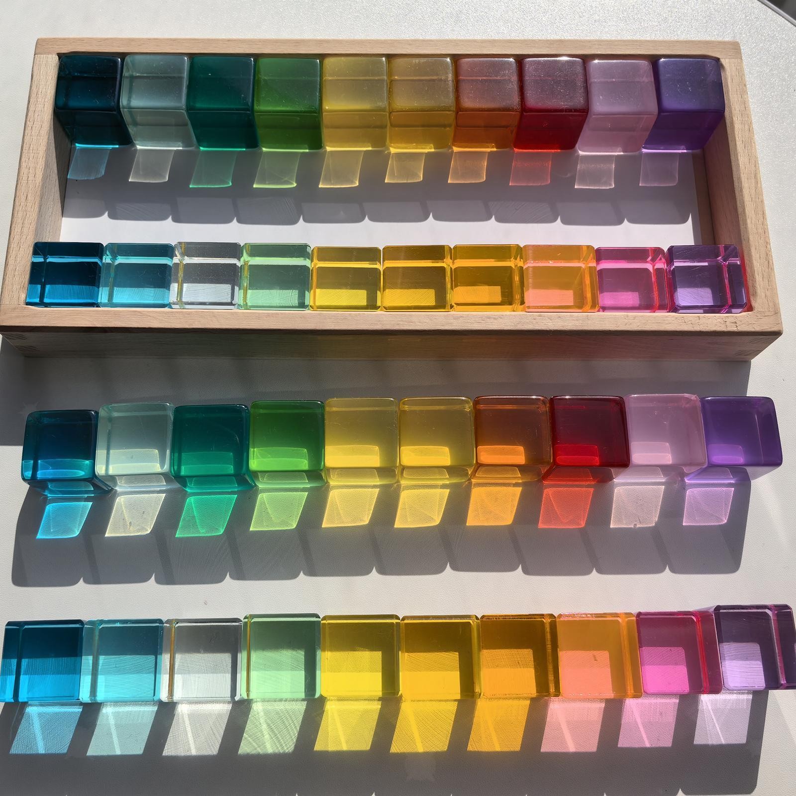 Acrylic Cubes Blocks Set Stacking Game Transparent Appearance Hand Eye