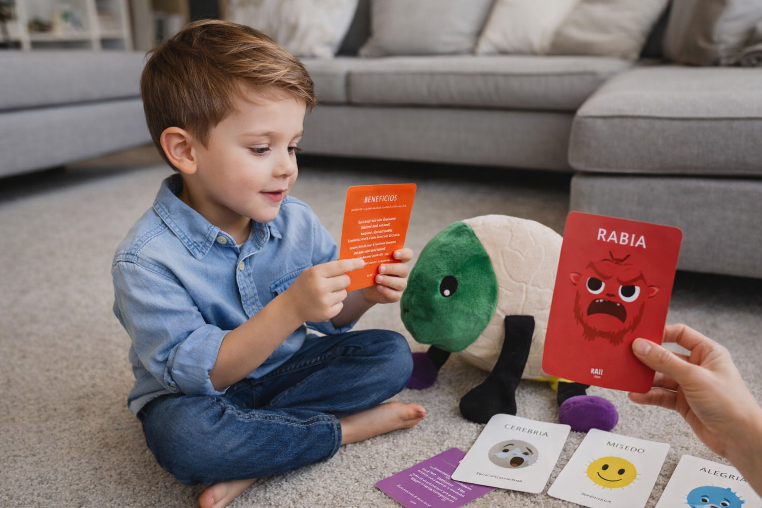 Cerebrín & Emotions Flashcards Set – Original Carolina Molina Plush, Spanish Edu
