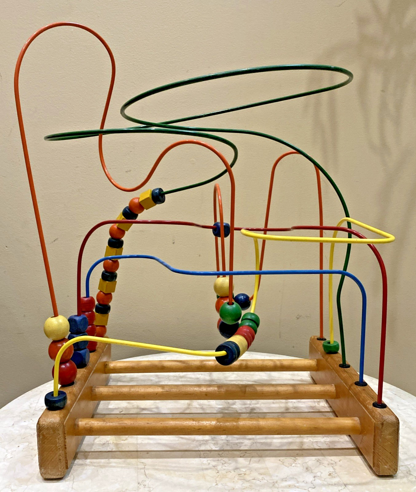 Anatex Vintage Interactive Toy Wooden Bead Rollercoaster 15″x12″x20″